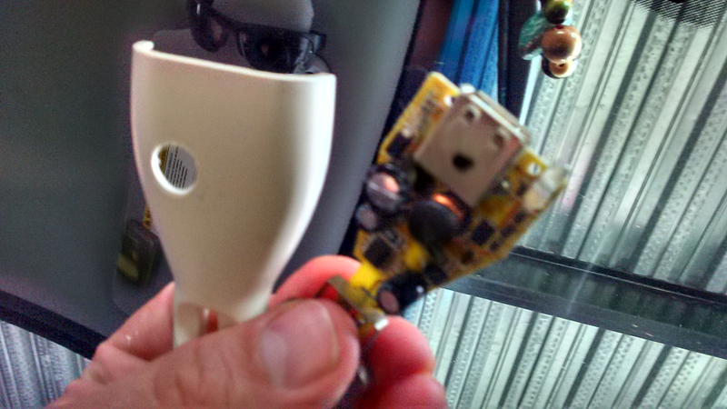 Illustration for article titled My USB charger in my car split open.